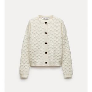 Zara wool and alpaca disc knit cardigan